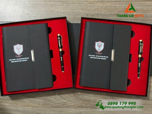 Combo Quà Tặng (Sổ+Bút) - In Khắc Logo Làm Quà Tặng Chi Đoàn