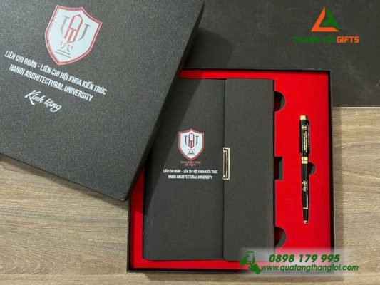 Combo Quà Tặng (Sổ+Bút) - In Khắc Logo Làm Quà Tặng Chi Đoàn