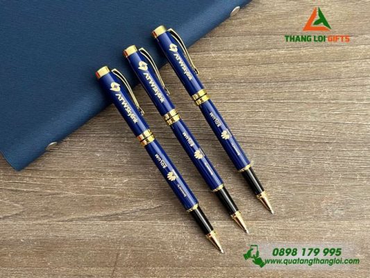 Bút Ký Kim Loại Màu Xanh – Khắc Logo Doanh Nghiệp HUAWEI