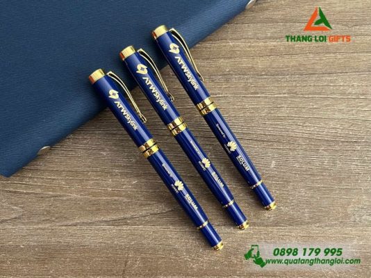Bút Ký Kim Loại Màu Xanh – Khắc Logo Doanh Nghiệp HUAWEI