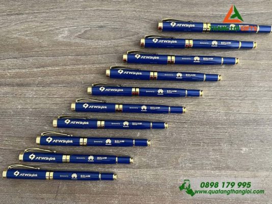 Bút Ký Kim Loại Màu Xanh – Khắc Logo Doanh Nghiệp HUAWEI