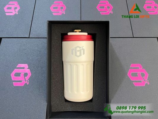 Ly Giữ Nhiệt 460ml Nắp Đỏ – In Khắc Logo Doanh Nghiệp Minh Cảng