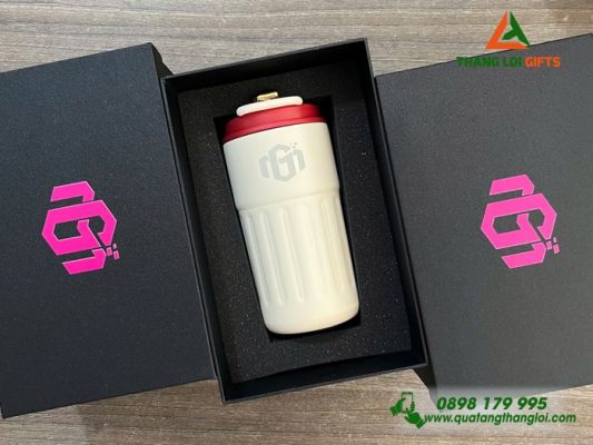 Ly Giữ Nhiệt 460ml Nắp Đỏ – In Khắc Logo Doanh Nghiệp Minh Cảng