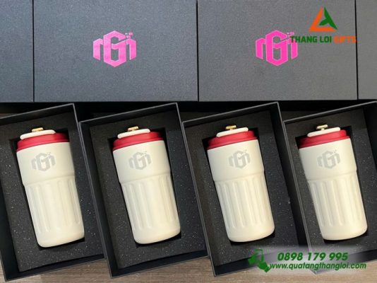 Ly Giữ Nhiệt 460ml Nắp Đỏ – In Khắc Logo Doanh Nghiệp Minh Cảng