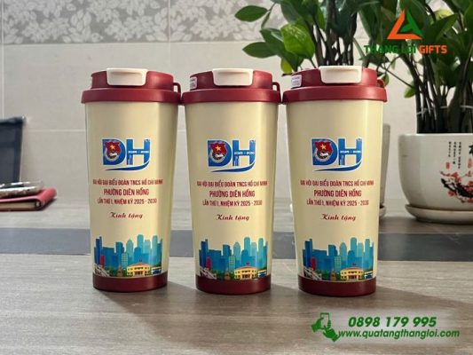Ly Giữ Nhiệt 530ml – In Logo Đại Hội Đoàn TNCS Phường Diên Hồng