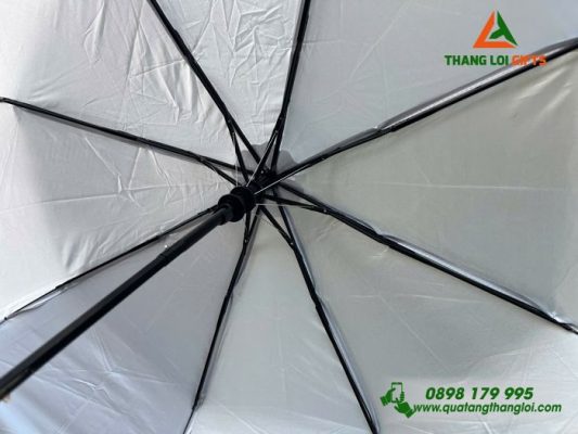 Ô Dù Cầm Tay Gập 3 Màu Xám – In Logo Thương Hiệu FUSION