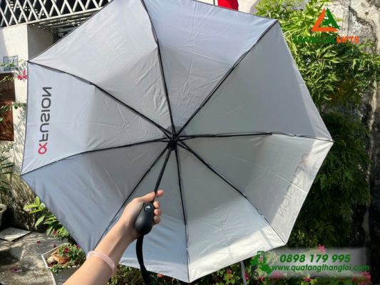Ô Dù Cầm Tay Gập 3 Màu Xám – In Logo Thương Hiệu FUSION