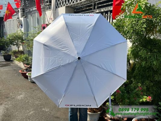 Ô Dù Cầm Tay Gập 3 Màu Xám – In Logo Thương Hiệu FUSION