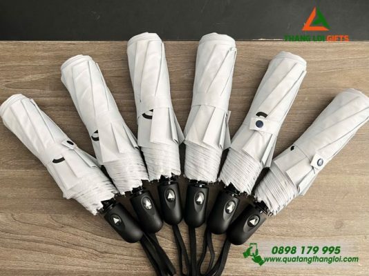 Ô Dù Cầm Tay Gập 3 Màu Xám – In Logo Thương Hiệu FUSION