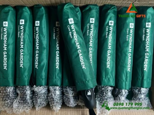 Ô Dù Cầm Tay Màu Xanh - In Logo Doanh Nghiệp WYNDHAM GARDEN