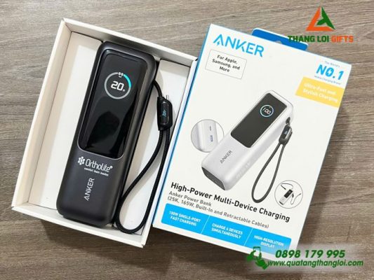 PST 05 - Pin Sạc Dự Phòng Anker Zolo 25.000mAh 165W - In Logo Doanh Nghiệp