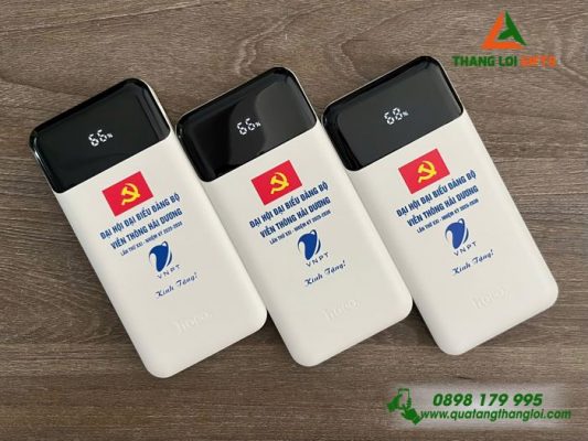 Pin Sạc Dự Phòng Hoco - In Logo Đảng Bộ Viễn Thông Hải Dương