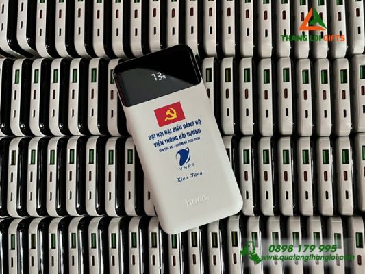 Pin Sạc Dự Phòng Hoco - In Logo Đảng Bộ Viễn Thông Hải Dương