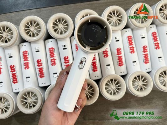 Quạt Cầm Tay Mini Màu Trắng - In Logo Báo Tuổi Trẻ