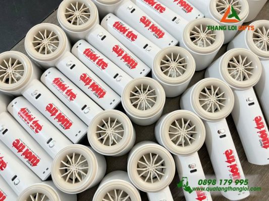 Quạt Cầm Tay Mini Màu Trắng - In Logo Báo Tuổi Trẻ