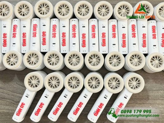 Quạt Cầm Tay Mini Màu Trắng - In Logo Báo Tuổi Trẻ