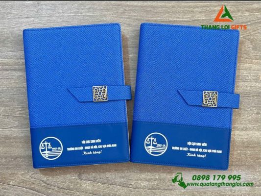 Sổ Da Bìa Còng - In Logo Trường Đại Học Luật - ĐHQG Hà Nội