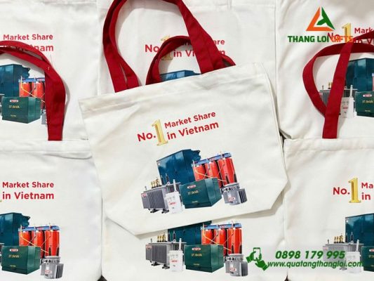 Túi Vải Canvas Màu Trắng – In Logo Hình Ảnh Doanh Nghiệp THIBIDI