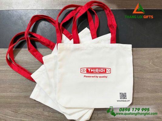 Túi Vải Canvas Màu Trắng – In Logo Hình Ảnh Doanh Nghiệp THIBIDI