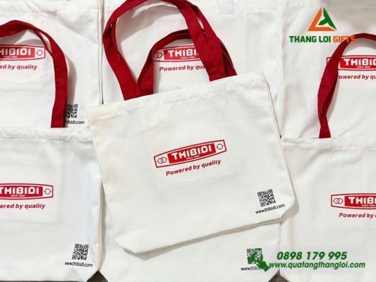 Túi Vải Canvas Màu Trắng – In Logo Hình Ảnh Doanh Nghiệp THIBIDI