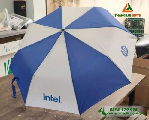 Ô Dù Cầm Tay Gập 3 - In Logo Thương Hiệu HP INTEL
