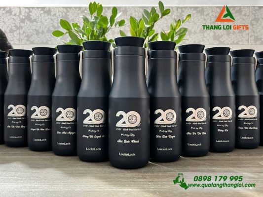 Bình Giữ Nhiệt Lock&Lock - Khắc Logo Trường ĐH Nông Lâm TP.HCM