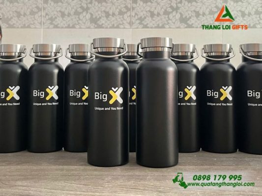 BGN 10 - Bình Giữ Nhiệt Có Quai Xách Inox In Khắc Logo Theo Yêu Cầu