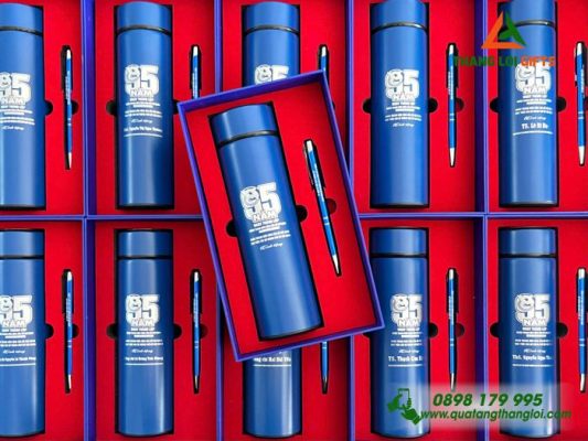 Set Quà Tặng (Bình+Bút) - In Khắc Logo 95 Năm Đoàn Thanh Niên