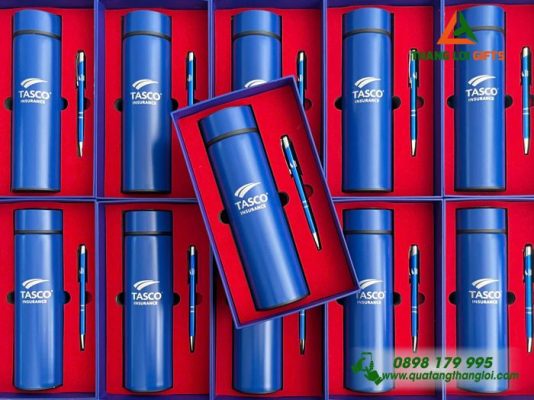 Bộ Qùa Tặng (Bình+Bút) - In Khắc Logo Công Ty Bảo Hiểm Tasco 