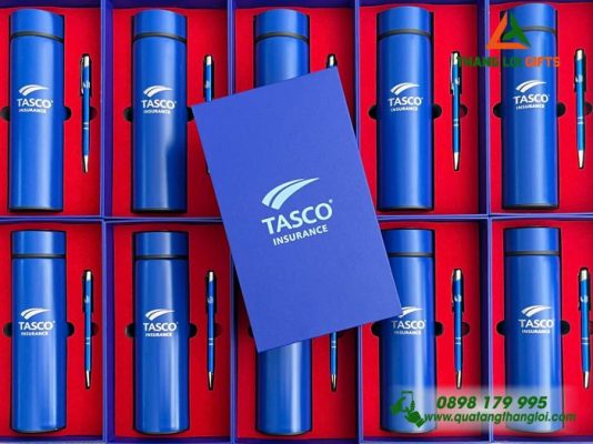 Bộ Quà Tặng (Bình+Bút) - In Khắc Logo Công Ty Bảo Hiểm Tasco 