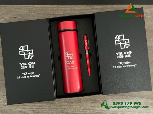 Combo Qùa Tặng (Bình+Bút) - In Khắc Logo Kỷ Niệm 10 Năm Ra Trường