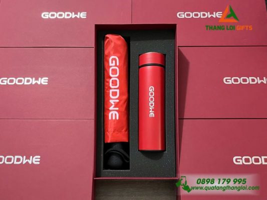 Bộ Quà Tặng (Dù+Bình) - In Khắc Logo Doanh Nghiệp GOODWE
