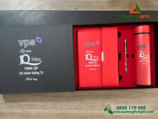 Bộ Quà Tặng (Sổ+Bình+Bút) - In Khắc Logo Doanh Nghiệp VPS