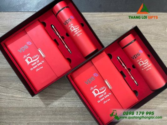 Bộ Quà Tặng (Sổ+Bình+Bút) - In Khắc Logo Doanh Nghiệp VPS