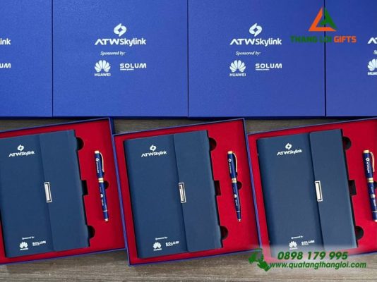 Combo Quà Tặng (Sổ+Bút) – In Khắc Logo Doanh Nghiệp HUAWEI
