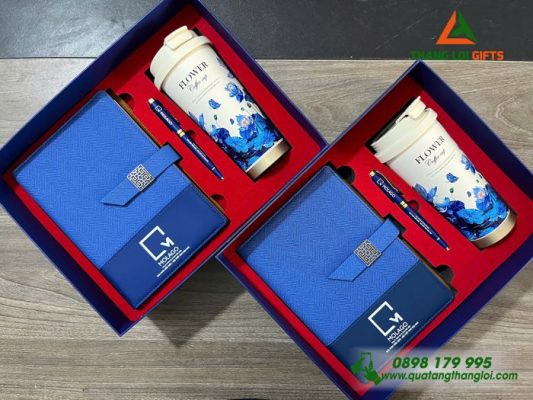 Set Quà Tặng (Sổ+Ly+Bút) - In Khắc Logo Doanh Nghiệp MOLAGO