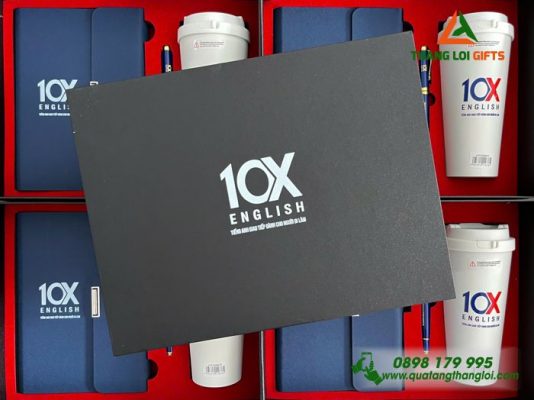 Giftset (Sổ+Ly Lock+Bút) - In Khắc Logo Trung Tâm Tiếng Anh 10X