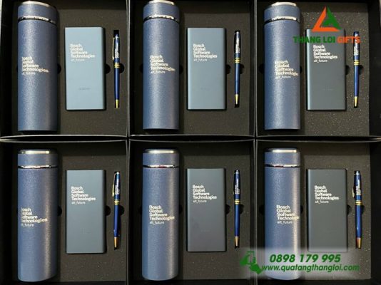 Set Quà Tặng (Bình+Pin Sạc+Bút) - In Khắc Tên Doanh Nghiệp