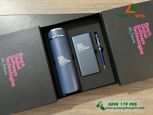 Set Quà Tặng (Bình+Pin Sạc+Bút) - In Khắc Tên Doanh Nghiệp