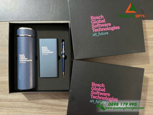 Set Quà Tặng (Bình+Pin Sạc+Bút) - In Khắc Tên Doanh Nghiệp