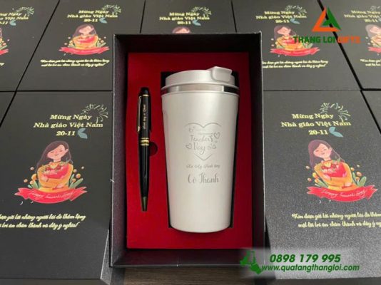 GST 87 – Set Quà Tặng (Ly Giữ Nhiệt 510ml + Bút Ký) - In Ấn Logo Theo Yêu Cầu