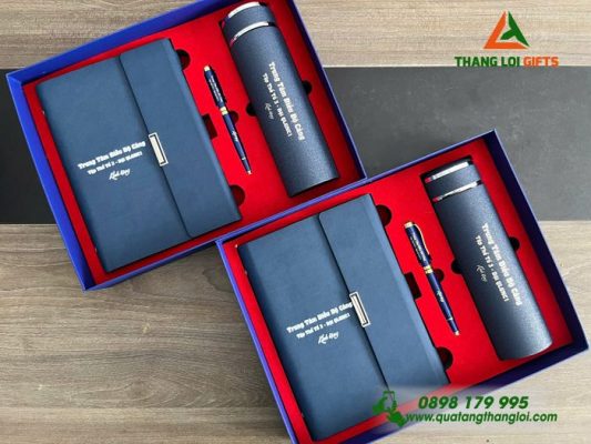 Set Quà Tặng (Sổ+Bình+Bút) - In Khắc Tên Trung Tâm Điều Độ Cảng