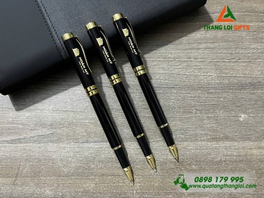 Bút Ký Kim Loại Nắp Màu Đen - Khắc Logo Doanh Nghiệp Hoàn Mỹ