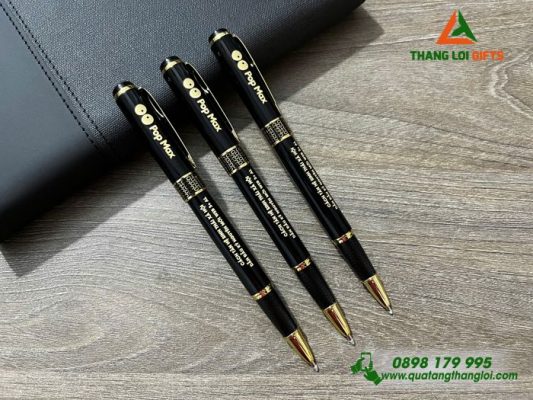 Bút Ký Kim Loại Nắp Khoen Hình Tổ Ong - Khắc Logo POP MAX