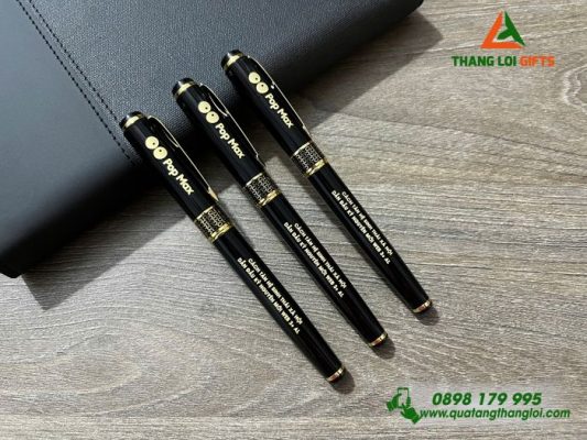 Bút Ký Kim Loại Nắp Khoen Hình Tổ Ong - Khắc Logo POP MAX