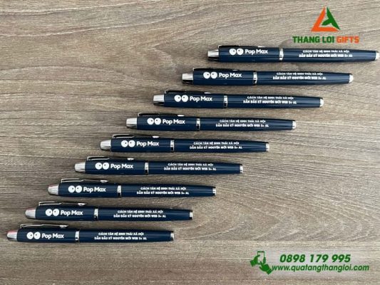 Bút Ký Kim Loại Nắp - Khắc Logo Doanh Nghiệp Pop Max