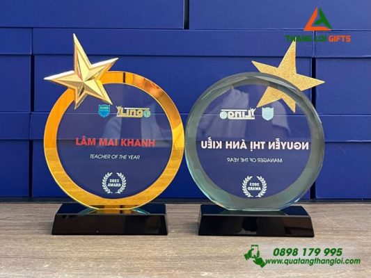 Cup Pha Lê Tròn – In Logo Trung Tâm Ngoại Ngữ ALOHA Sài Gòn