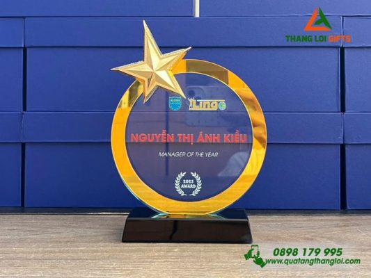 Cup Pha Lê Tròn – In Logo Trung Tâm Ngoại Ngữ ALOHA Sài Gòn