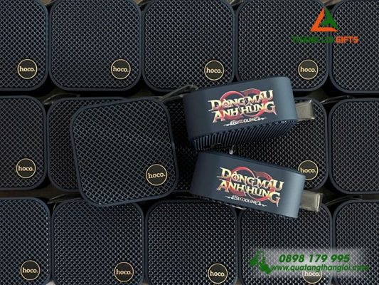 Loa Bluetooth Hoco Màu Xanh Navy – In Logo Dòng Máu Anh Hùng