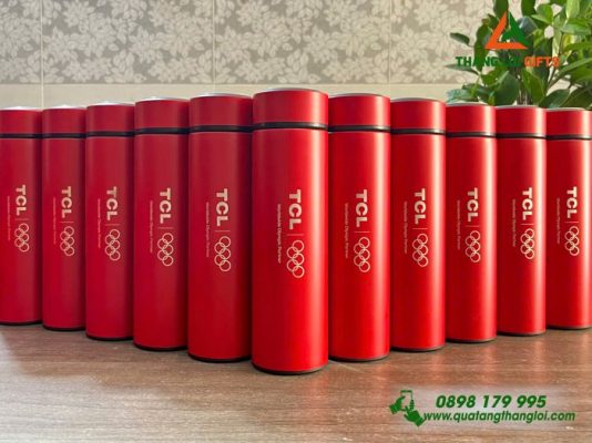 Bình Giữ Nhiệt 500ml Màu Đỏ - Khắc Logo Doanh Nghiệp TCL